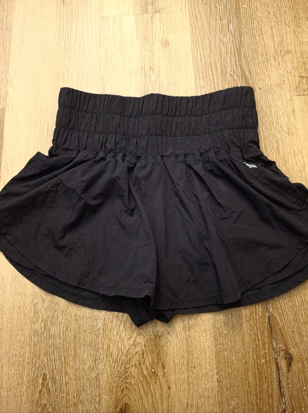 Free People Black Smocked Waist Active Skort